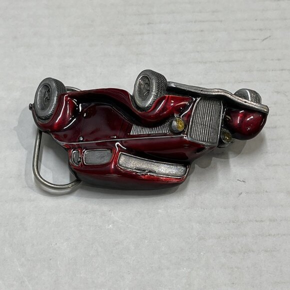 Vintage 1980 Bergamot Brass Works #X-39 Belt Buckle Red Car‎ 1930s Ford ZZ Top - Picture 4 of 15